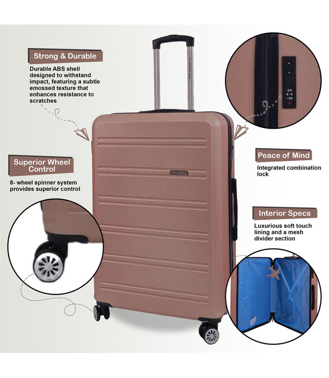 Alford Large Hard Shell Suitcase in Rose Gold