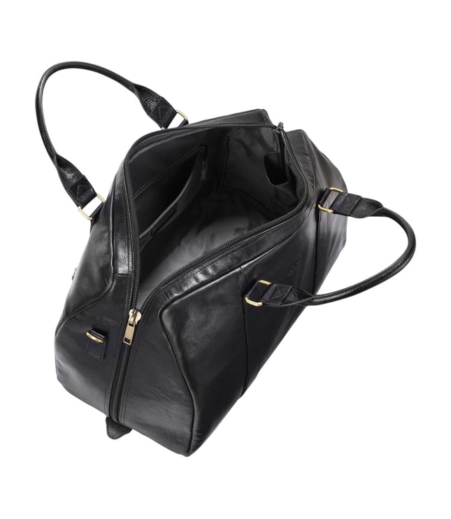 Vintage Genuine Leather Black Holdall Duffle Gym Travel Bag - Atlas