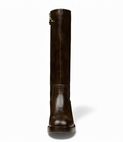 Windsorsmith Womens Espresso Brown Faux Leather Knee-High Riding Boots - Technique