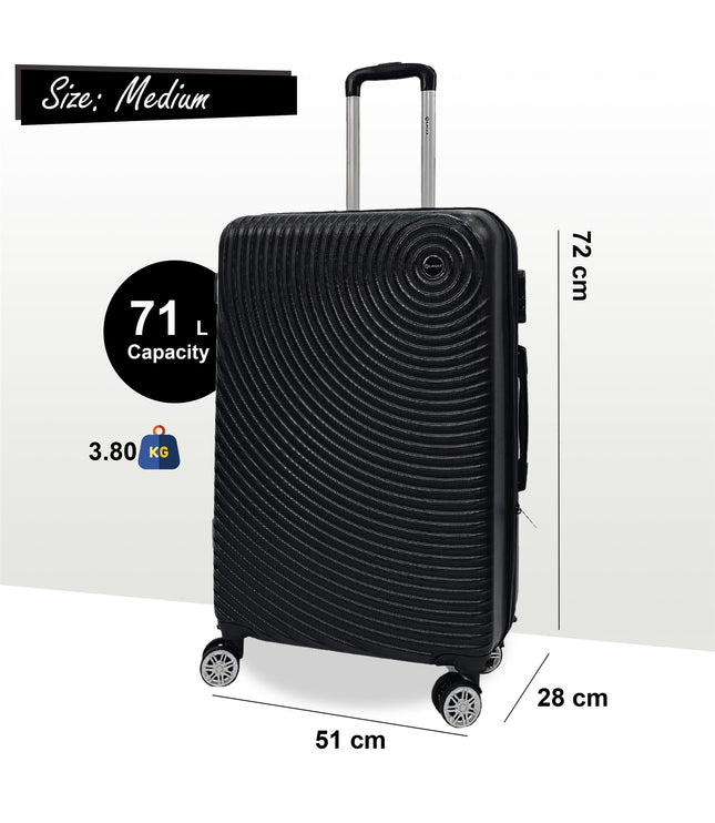 Chorley Medium Hard Shell Suitcase in Black