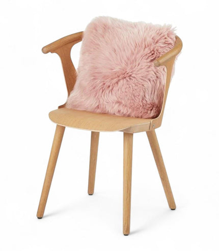 Genuine Sheepskin Pink  40x40cm Real Wool Single Sided Cushion