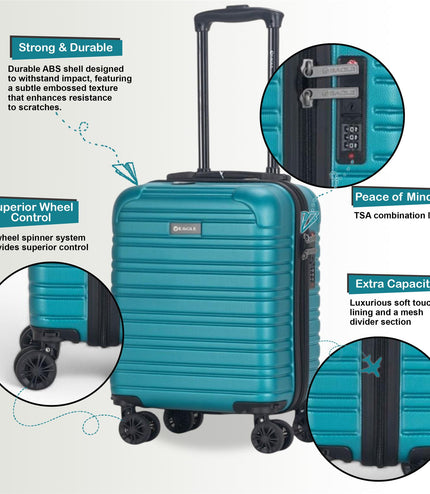 Koga Underseat Hard Shell Suitcase in Teal