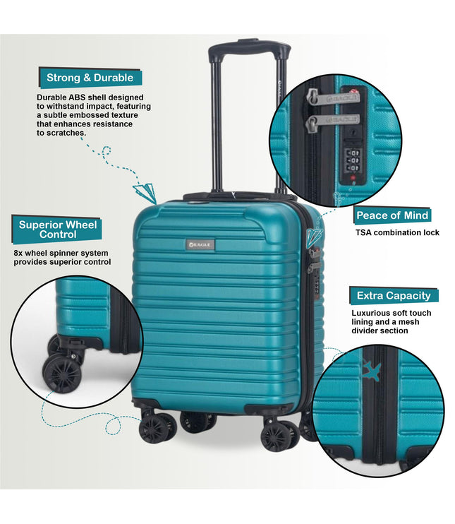 Koga Underseat Hard Shell Suitcase in Teal
