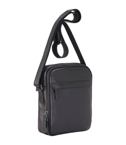 Genuine Leather Black Vintage Messenger Crossbody Travel Bag - Hawthrone