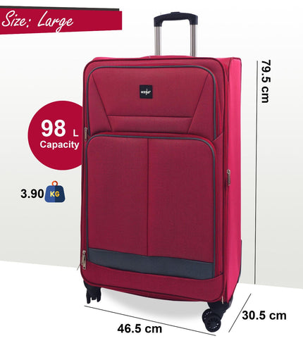 Andover Large Soft Shell Suitcase in Burgundy