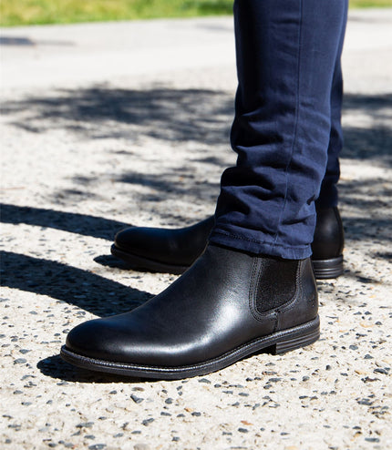 Windsorsmith Mens Black Leather Chelsea Ankle Dealer Boots - Sergio