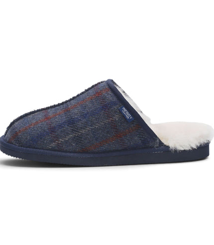 Men’s Wool Slip-on Real Sheepskin Fur Mule Winter Slippers - Highland