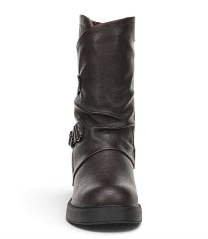 Blowfish Malibu Women's Wine Faux Leather Mid-Calf Biker Boots - Venice-2
