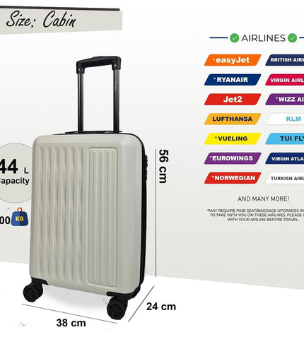 Croydon Cabin Hard Shell Suitcase in White