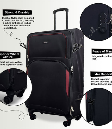 Gosford Cabin Soft Shell Suitcase in Black