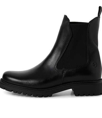 Tamaris Womens Black Leather Classic High Chelsea Ankle Boots