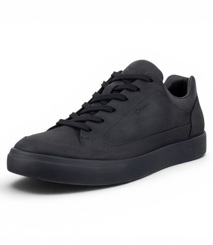 Ecco Men's Black Leather Waterproof Trainer Sneaker Shoes - Soft 10