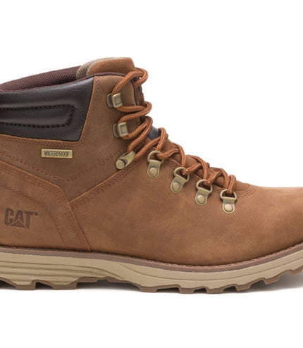 Caterpillar Mens Sire Waterproof Brown Sugar Leather Cat Work Boots