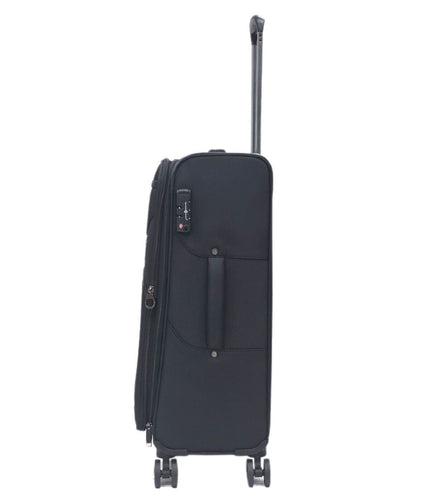 Corby Medium Soft Shell Suitcase in Black