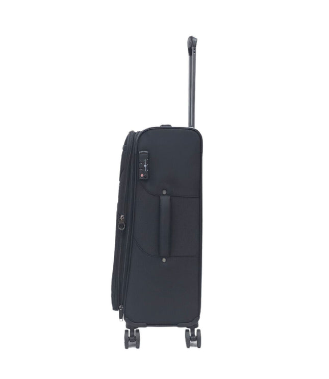 Corby Medium Soft Shell Suitcase in Black