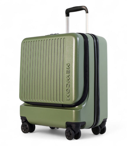 Durable EasyJet Ryanair 39 x 26 x 51.5 cm Olive Green Front Open Cabin Luggage Travel Suitcase