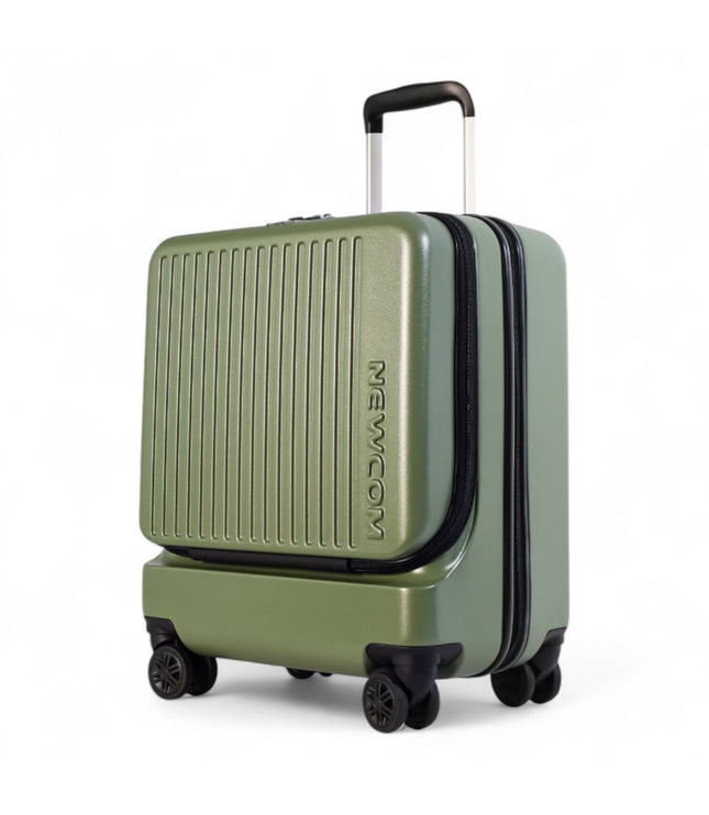 Durable EasyJet Ryanair 39 x 26 x 51.5 cm Olive Green Front Open Cabin Luggage Travel Suitcase