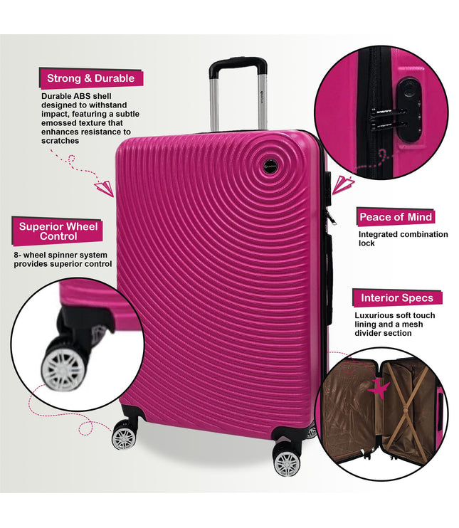 Chorley Set of 3 Hard Shell Suitcase in Fuschia