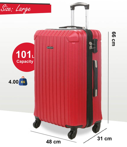 Corowa Large Hard Shell Suitcase in Red