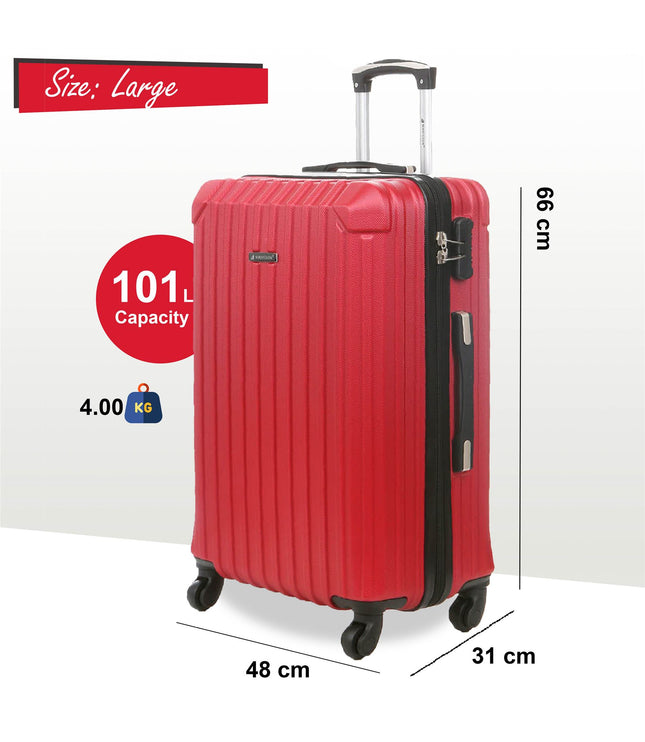 Corowa Large Hard Shell Suitcase in Red