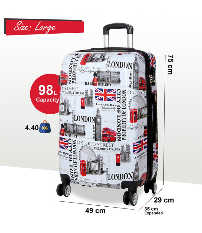 Cooma Large Hard Shell Suitcase London in Black Flower