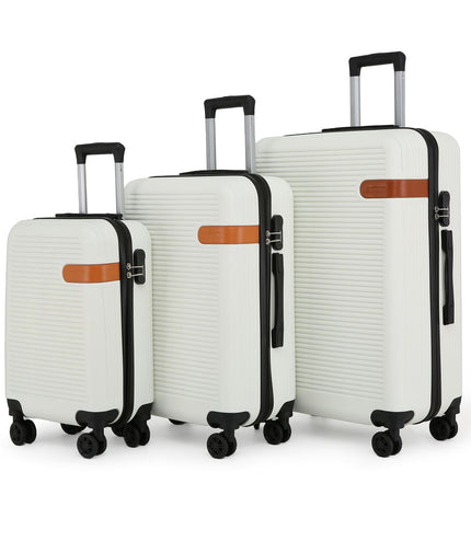 Calgary Set of 3 Hard Shell Suitcase in Cream