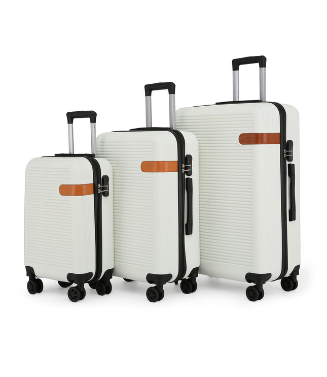 Calgary Set of 3 Hard Shell Suitcase in Cream