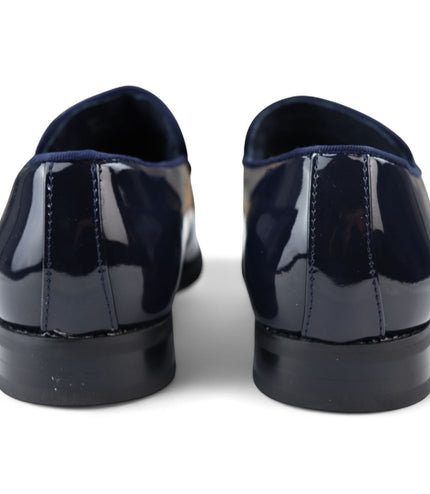 Men’s Smart Blue Loafers Leather Lined Velvet Slip-On Shoes