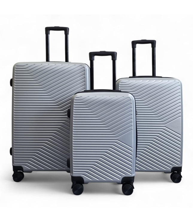 Junee Set of 3 Hard Shell Suitcase in Silver