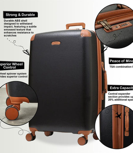 Amble Large Hard Shell Suitcase in Black