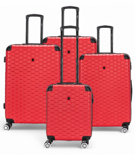 Noda Set of 4 Hard Shell Suitcase in Red