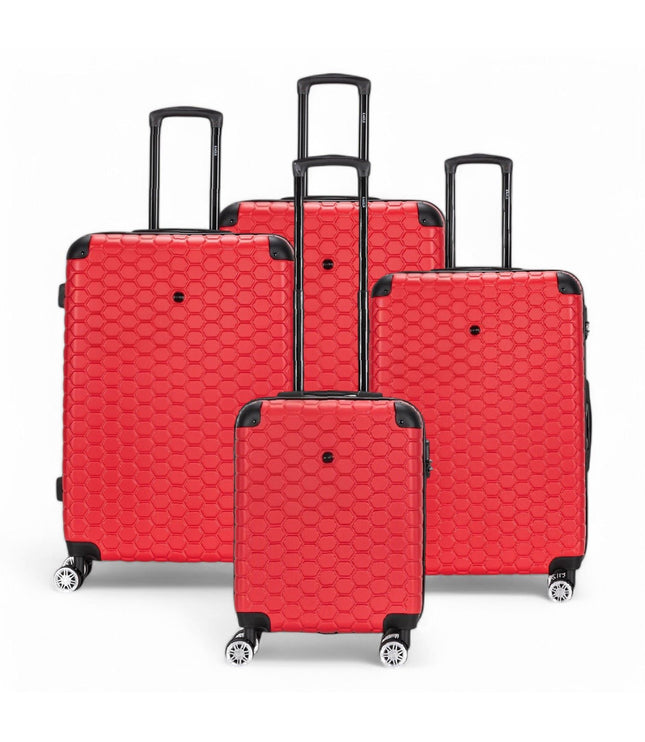Noda Set of 4 Hard Shell Suitcase in Red