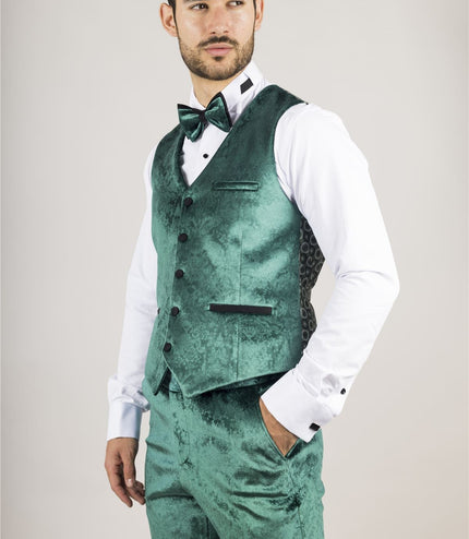 Men's Green 3 Piece Velvet Wedding Tuxedo Formal Suit