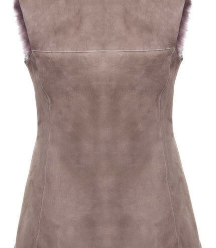 Women's Toscana Sheepskin Long Gilet-Sorocaba - Taupe