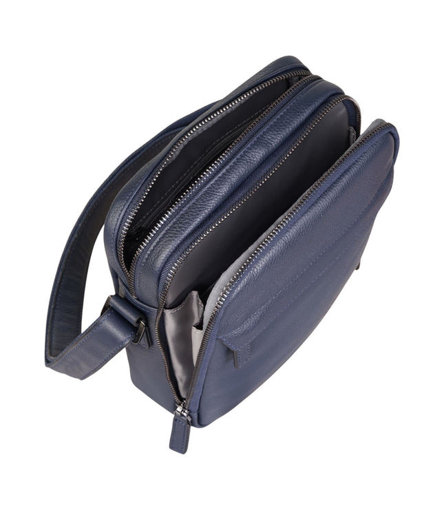 Genuine Leather Navy Vintage Messenger Crossbody Travel Bag - Hawthrone