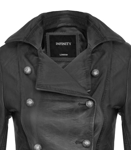 Womens Gothic Victorian Coat-Accra - Black