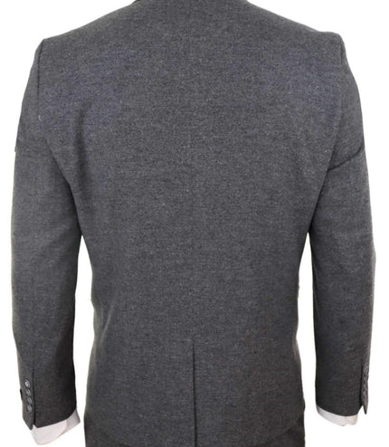 Mens 3 Piece Grey Wool Tweed Vintage Retro Suit