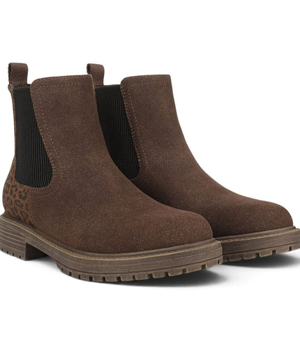 Blowfish Malibu Women's Brown Leopard Faux Suede Chelsea Boots - Alfie