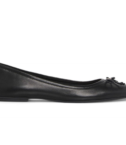 Windsorsmith Womens Black Leather Mocassin Flat Shoes - Babydoll