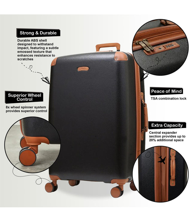 Amble Medium Hard Shell Suitcase in Black