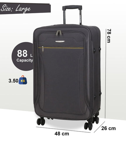 Cinderford Large Soft Shell Suitcase in Grey