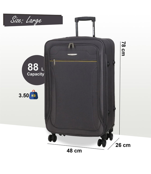 Cinderford Large Soft Shell Suitcase in Grey