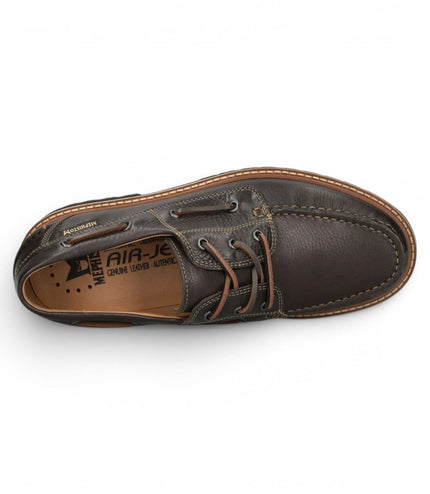 Mephisto Adrien Montana 8591 Men's Dark Brown Leather Lace-Up Walking Boat Shoes
