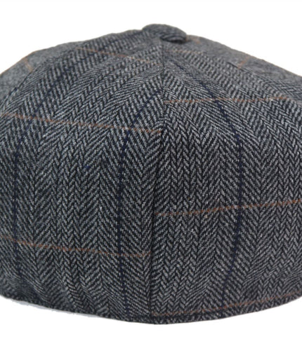 Mens Peaky Blinders Herringbone Newsboy Gatsby Flat Baker Hat