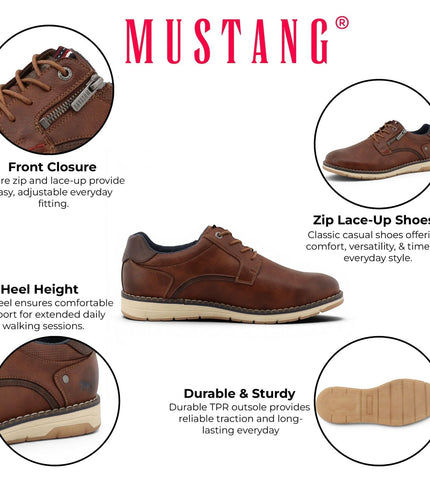 Mustang Men's Brown Faux Leather Casual Outdoor Shoes - M0031004