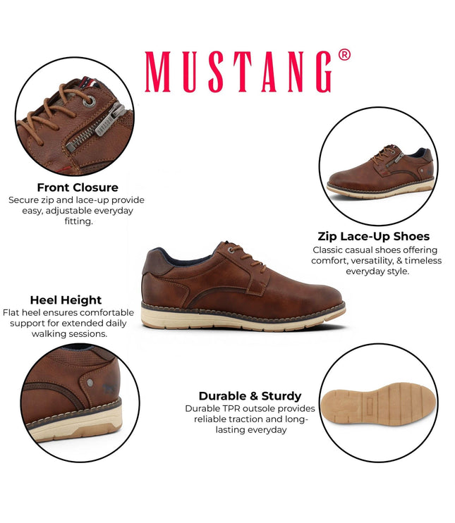 Mustang Men's Brown Faux Leather Casual Outdoor Shoes - M0031004