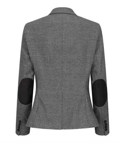 Women's Grey Three-Piece Tailored Fit Suit in Prince of Wales Check