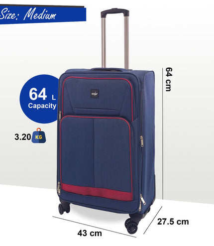 Andover Medium Soft Shell Suitcase in Navy