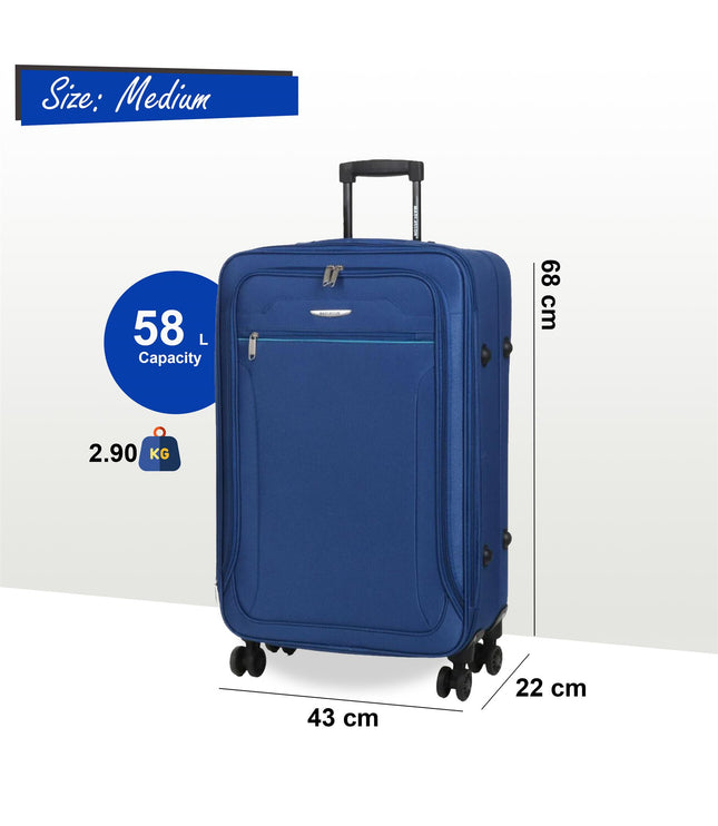 Cinderford Medium Soft Shell Suitcase in Blue