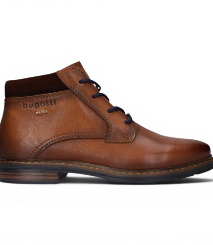 Bugatti Mens Tan Brown Leather Lace-up Chukka Ankle Boots - Rigalo Evo